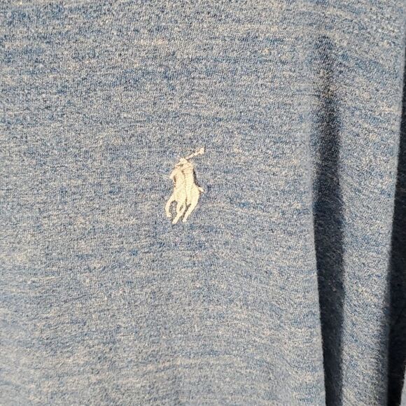 Polo Vneck Tee Tshirt L Blue - Picture 3 of 6